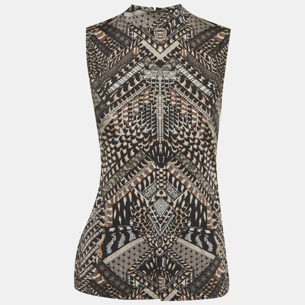 Just Cavalli Black Printed Jersey Top M